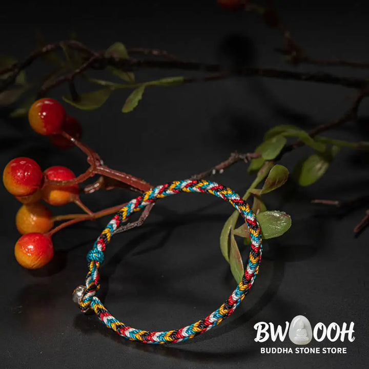 Buddha Stones Tibet Handmade Five Color Thread Protection Braid String Bracelet - BWOOOH - Bracelet