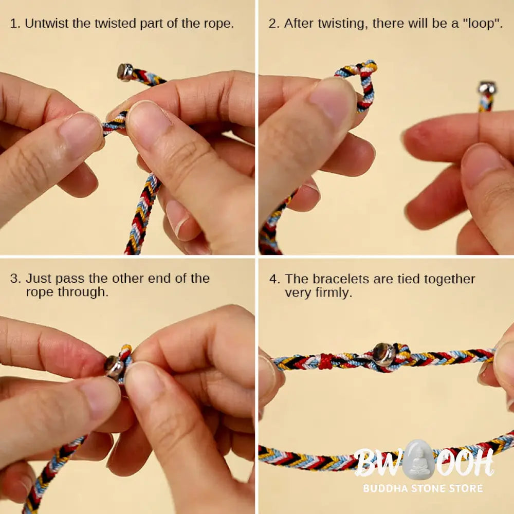 Buddha Stones Tibet Handmade Five Color Thread Protection Braid String Bracelet - BWOOOH - Bracelet