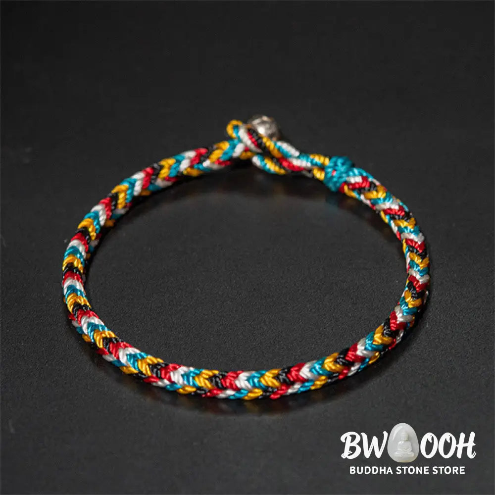 Buddha Stones Tibet Handmade Five Color Thread Protection Braid String Bracelet - BWOOOH - Bracelet