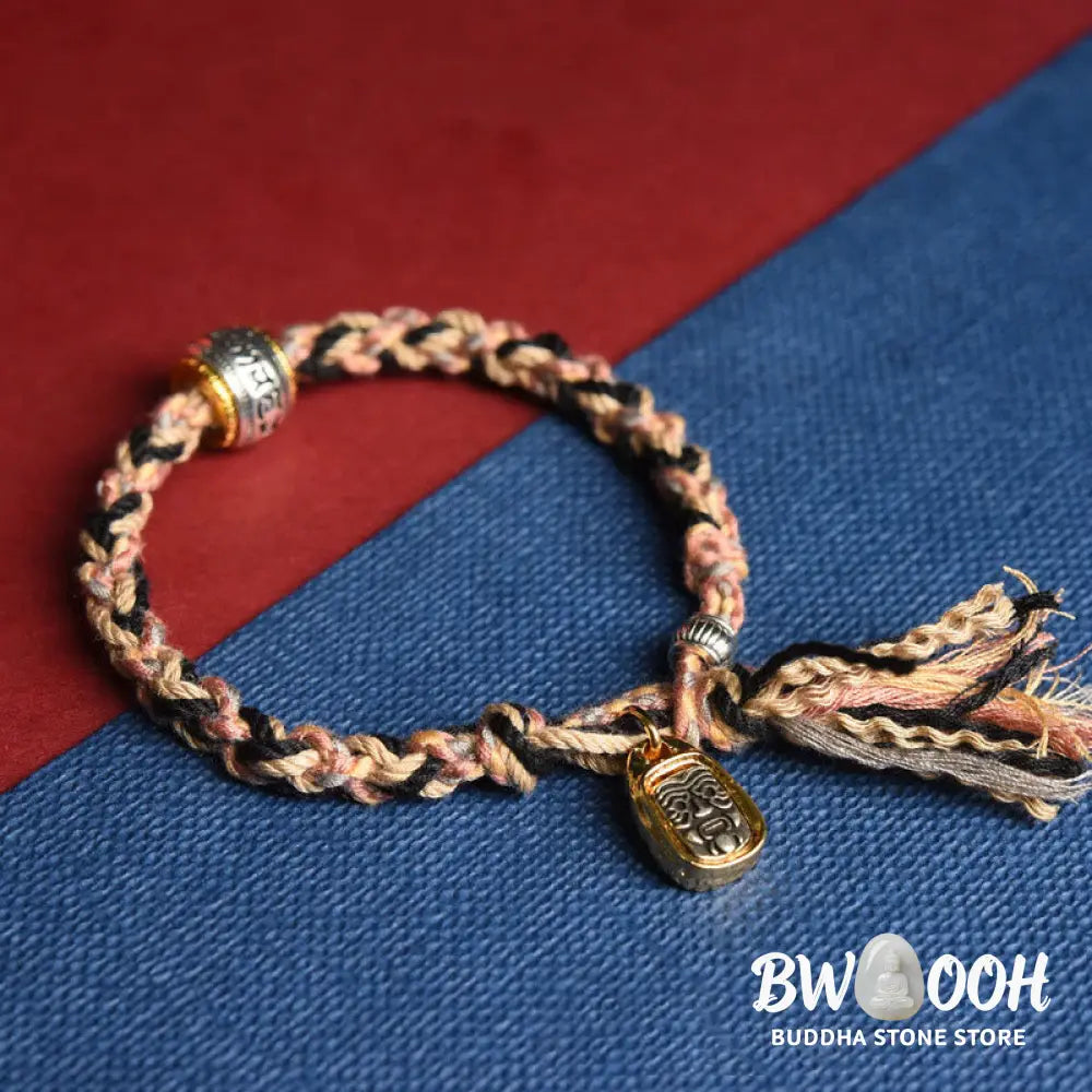BWOOOH Tibet Om Mani Padme Hum Carved Zakiram Focus Rope 