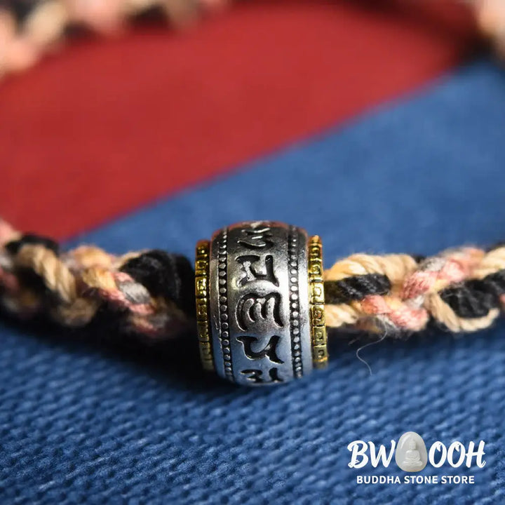 BWOOOH Tibet Om Mani Padme Hum Carved Zakiram Focus Rope 
