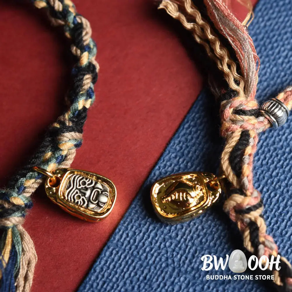 BWOOOH Tibet Om Mani Padme Hum Carved Zakiram Focus Rope 