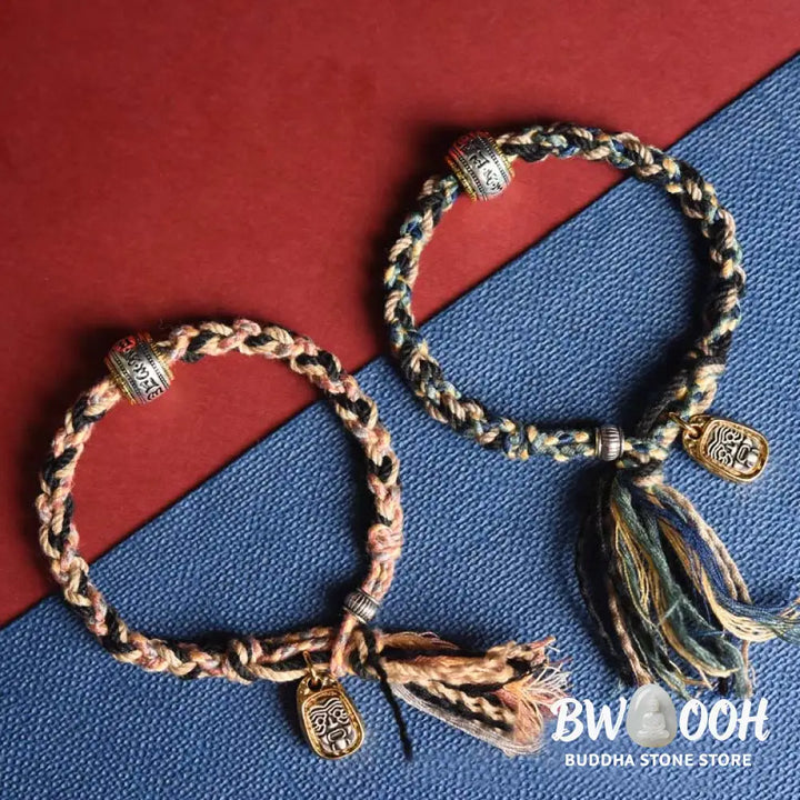 BWOOOH Tibet Om Mani Padme Hum Carved Zakiram Focus Rope 