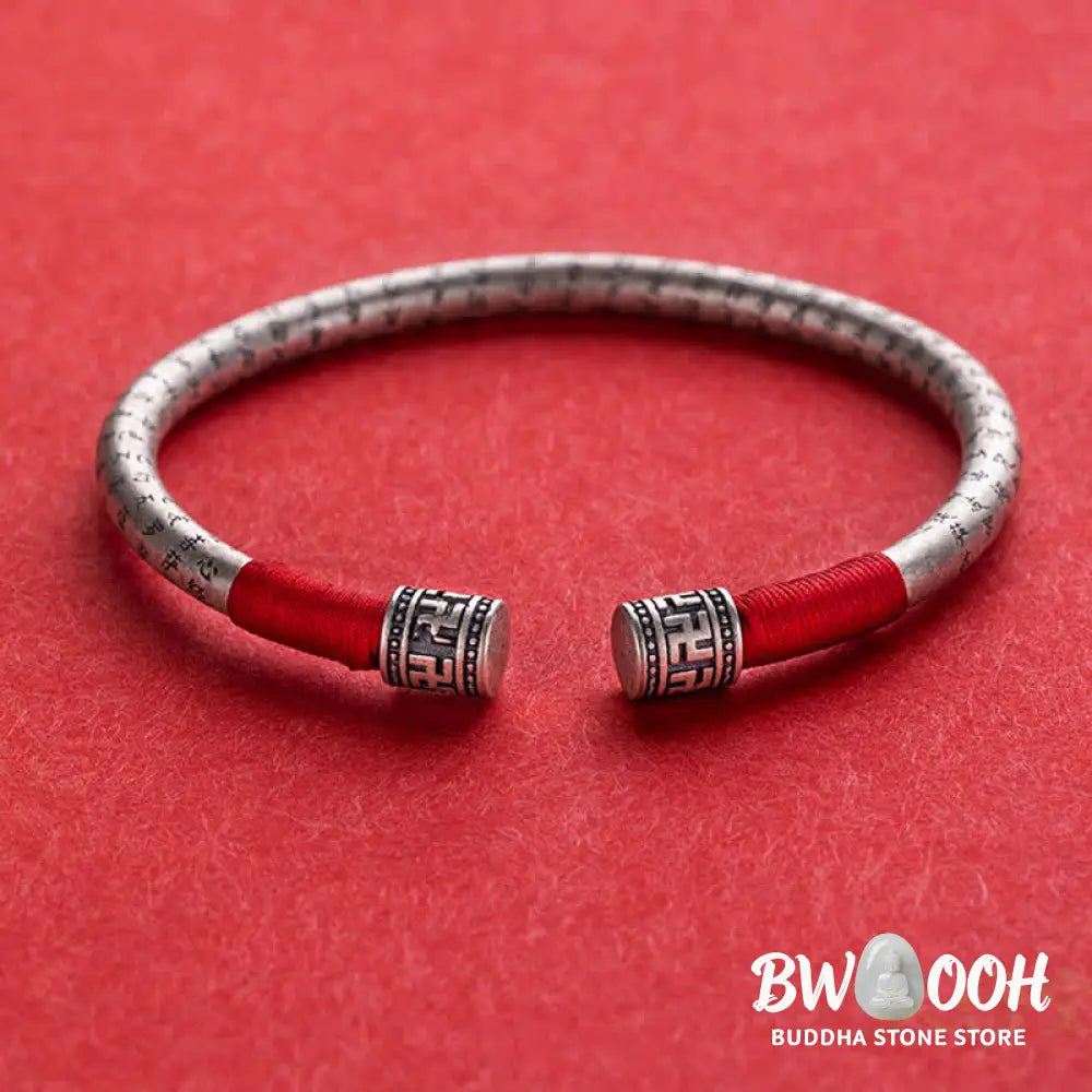 Buddha Stones Tibet Om Mani Padme Hum Luck Red String Bracelet Bangle - BWOOOH - Red - Bracelet Bangle