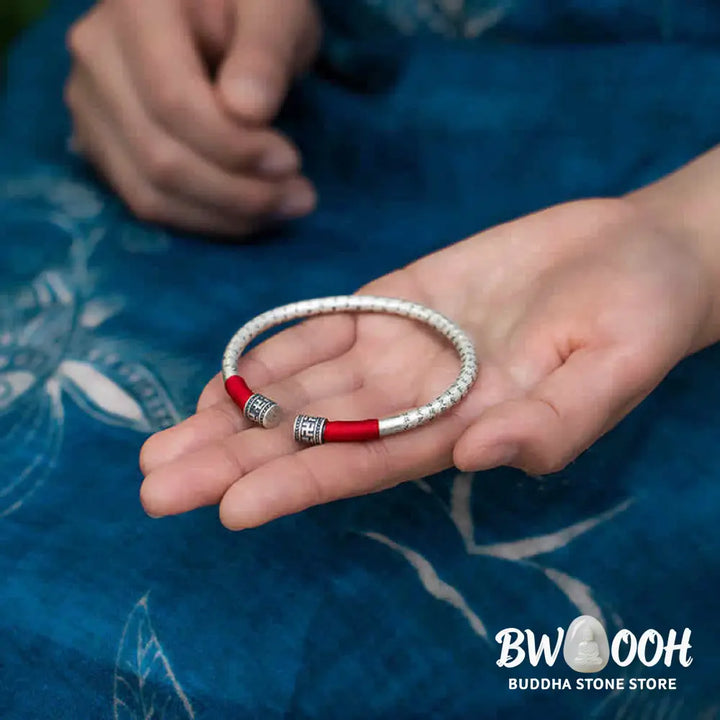 Buddha Stones Tibet Om Mani Padme Hum Luck Red String Bracelet Bangle - BWOOOH - Red - Bracelet Bangle