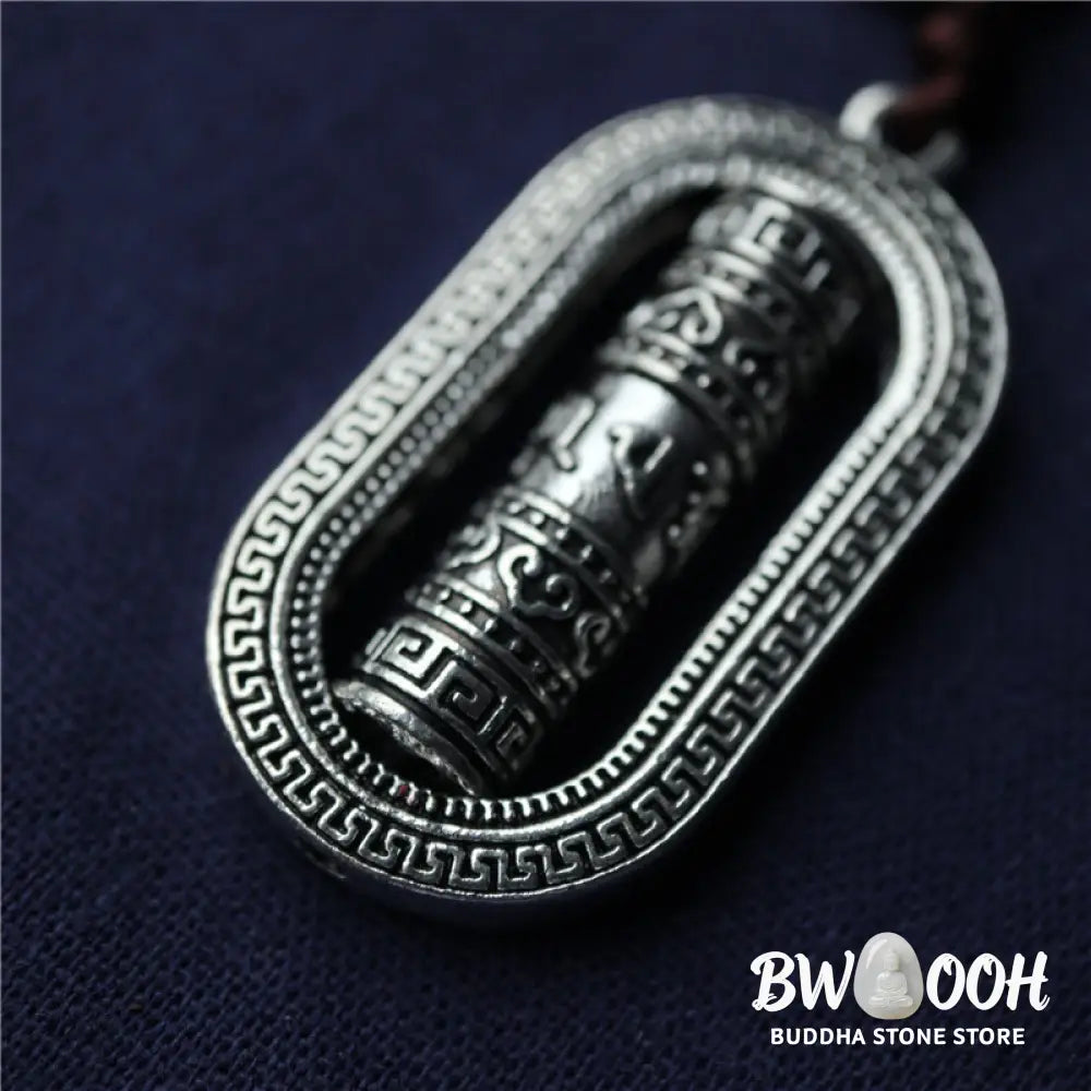 BWOOOH Tibet Om Mani Padme Hum Prayer Wheel Peace Rotatable Car Hanging Decoration - Om Mani Padme
