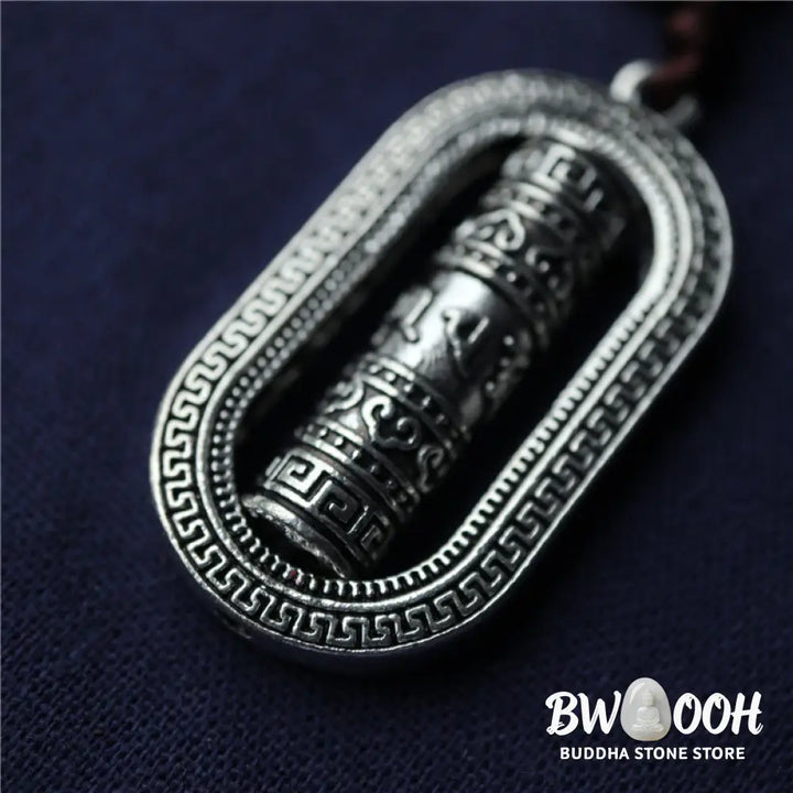 BWOOOH Tibet Om Mani Padme Hum Prayer Wheel Peace Rotatable Car Hanging Decoration - Om Mani Padme