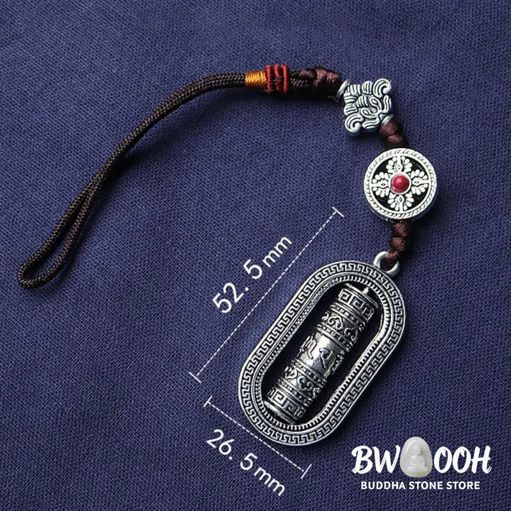BWOOOH Tibet Om Mani Padme Hum Prayer Wheel Peace Rotatable Car Hanging Decoration - Om Mani Padme