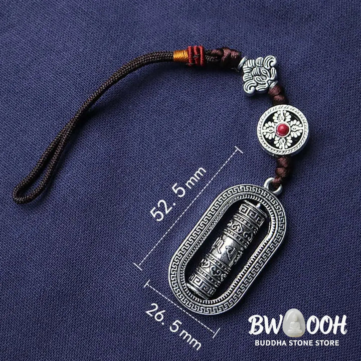 BWOOOH Tibet Om Mani Padme Hum Prayer Wheel Peace Rotatable Car Hanging Decoration - Om Mani Padme