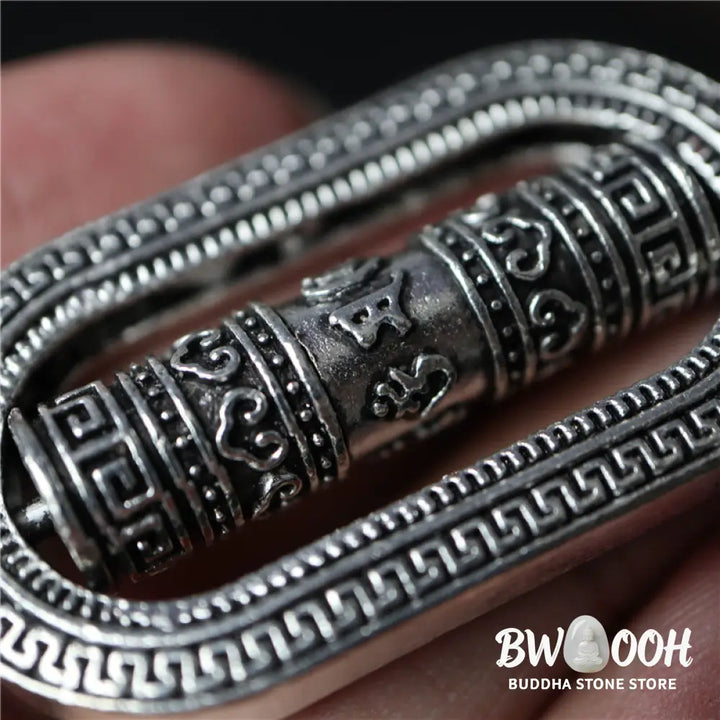 BWOOOH Tibet Om Mani Padme Hum Prayer Wheel Peace Rotatable Car Hanging Decoration - Om Mani Padme