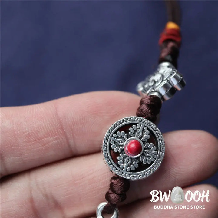 BWOOOH Tibet Om Mani Padme Hum Prayer Wheel Peace Rotatable Car Hanging Decoration - Om Mani Padme
