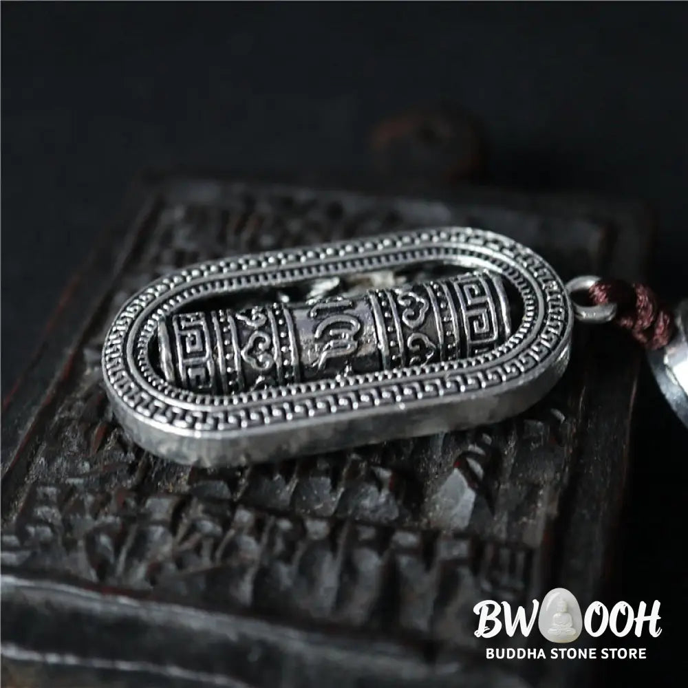 BWOOOH Tibet Om Mani Padme Hum Prayer Wheel Peace Rotatable Car Hanging Decoration - Om Mani Padme
