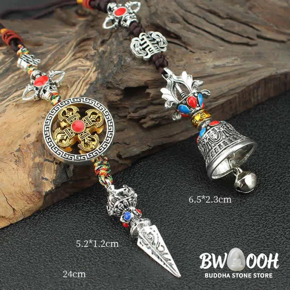 BWOOOH Tibet Om Mani Padme Hum Vajra Dorje Spiritual Car Hanging Decoration - Car Hanging Decoration