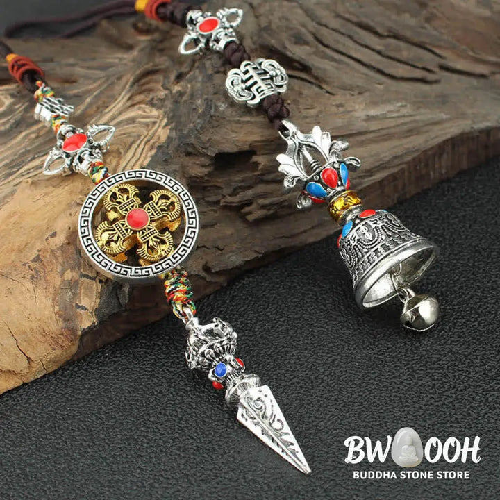 BWOOOH Tibet Om Mani Padme Hum Vajra Dorje Spiritual Car Hanging Decoration - Car Hanging Decoration