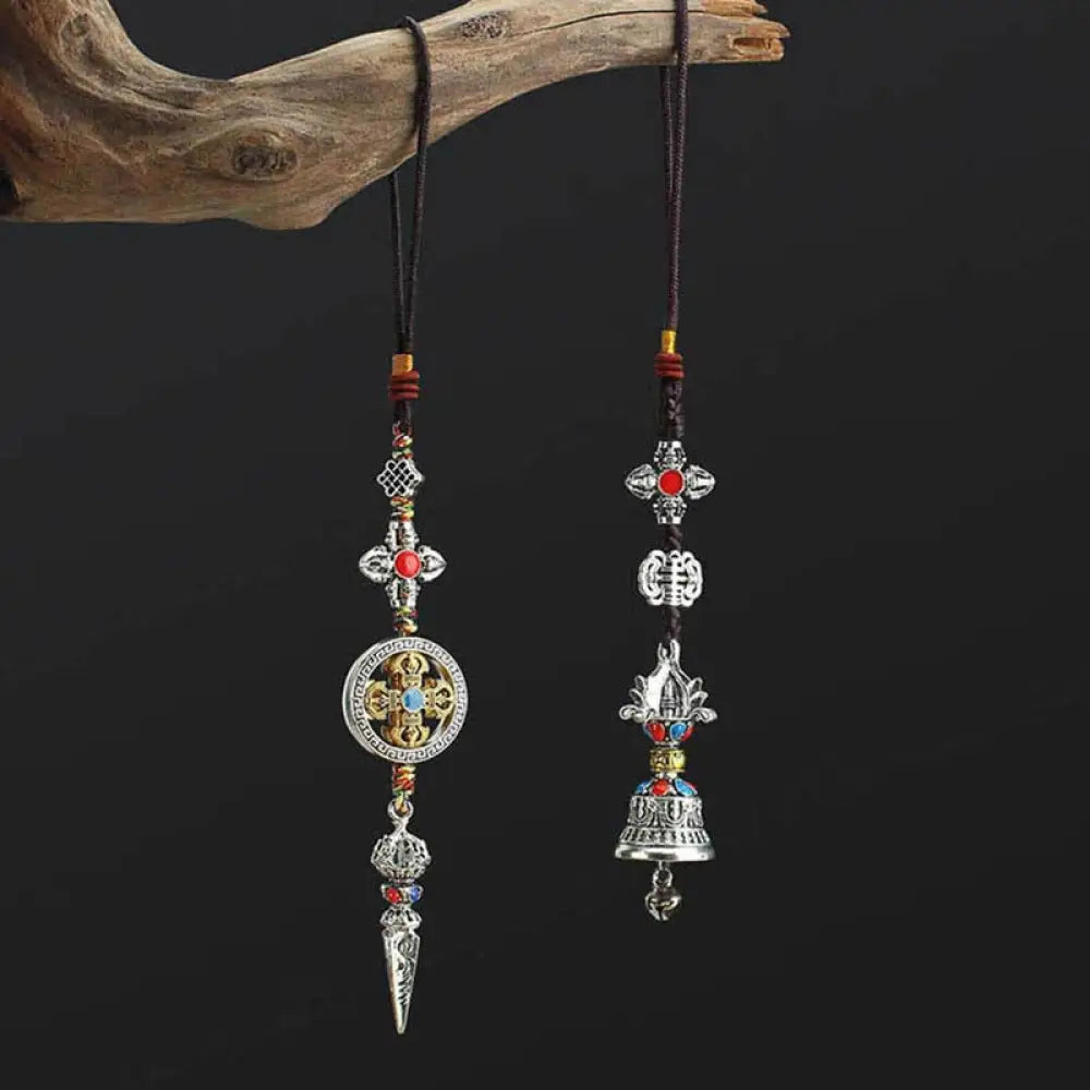 BWOOOH Tibet Om Mani Padme Hum Vajra Dorje Spiritual Car Hanging Decoration - Car Hanging Decoration