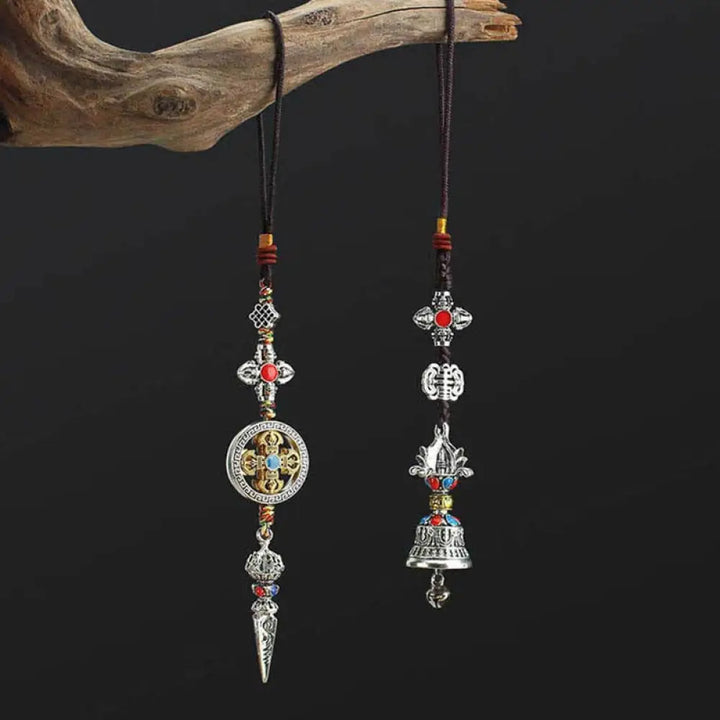 BWOOOH Tibet Om Mani Padme Hum Vajra Dorje Spiritual Car Hanging Decoration - Car Hanging Decoration