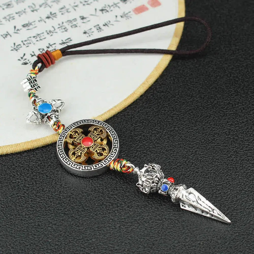 BWOOOH Tibet Om Mani Padme Hum Vajra Dorje Spiritual Car Hanging Decoration - Car Hanging Decoration