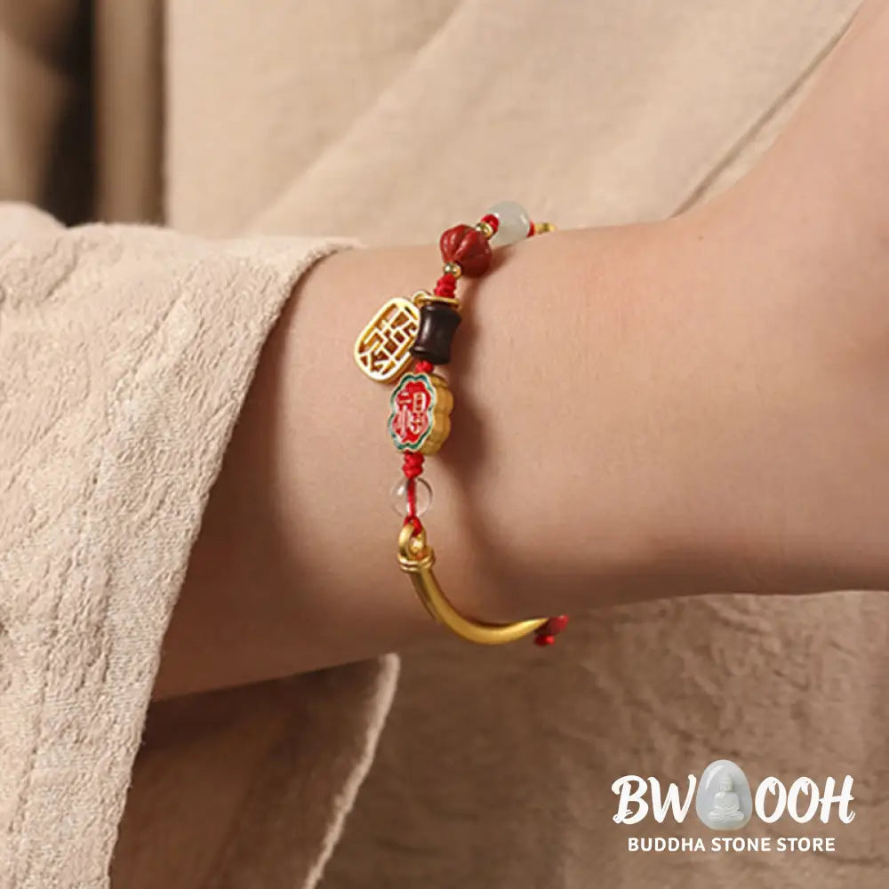 Buddha Stones Tibetan Auspicious Clouds Fortune Happiness Wealth Luck Bracelet - BWOOOH - Bracelet