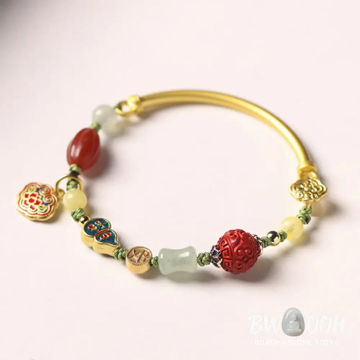 Buddha Stones Tibetan Auspicious Clouds Fortune Happiness Wealth Luck Bracelet - BWOOOH - Bracelet