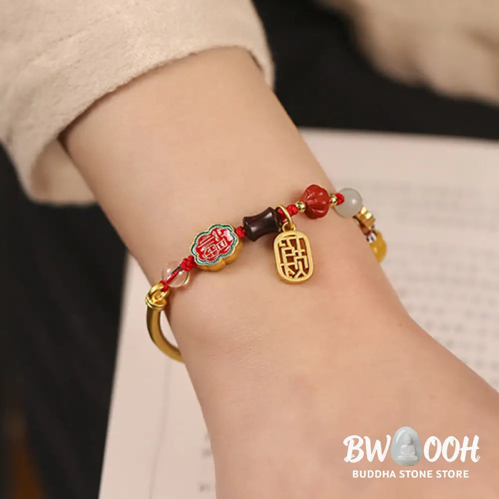 Buddha Stones Tibetan Auspicious Clouds Fortune Happiness Wealth Luck Bracelet - BWOOOH - Bracelet