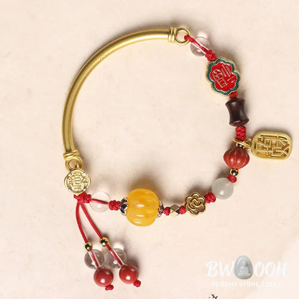 Buddha Stones Tibetan Auspicious Clouds Fortune Happiness Wealth Luck Bracelet - BWOOOH - Bracelet