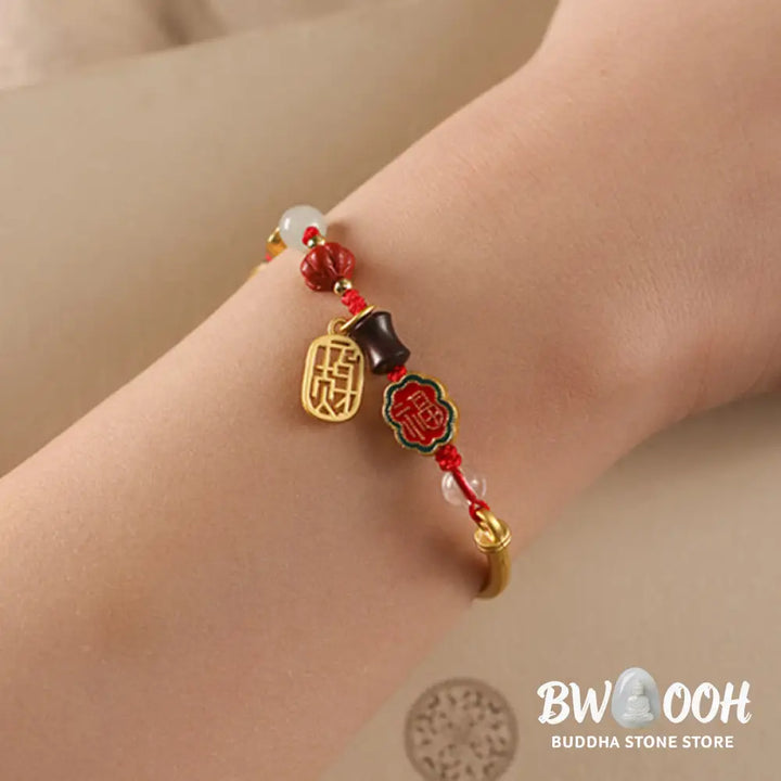 Buddha Stones Tibetan Auspicious Clouds Fortune Happiness Wealth Luck Bracelet - BWOOOH - Bracelet