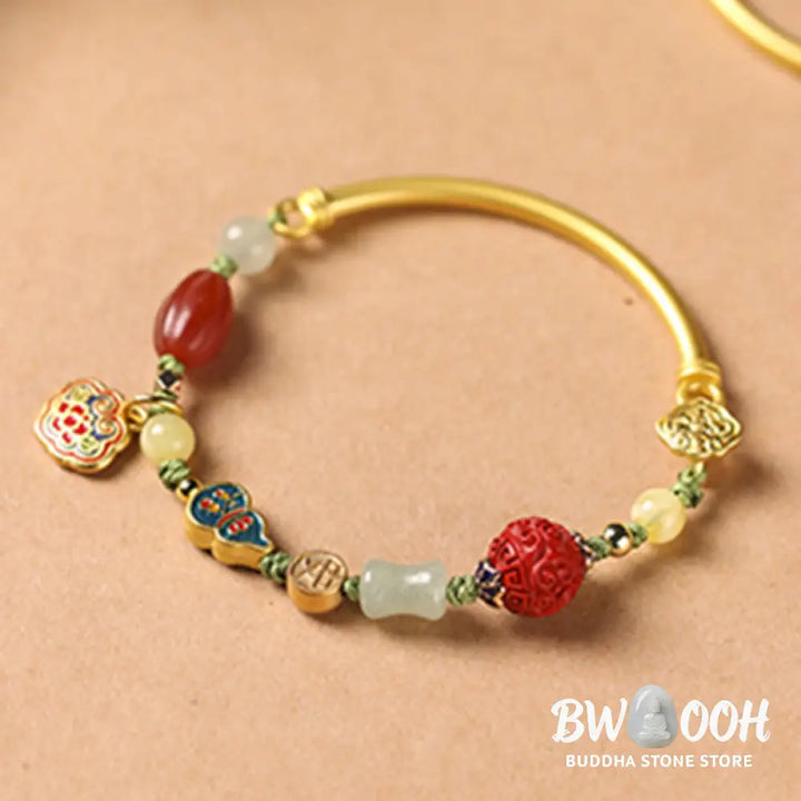 Buddha Stones Tibetan Auspicious Clouds Fortune Happiness Wealth Luck Bracelet - BWOOOH - Bracelet