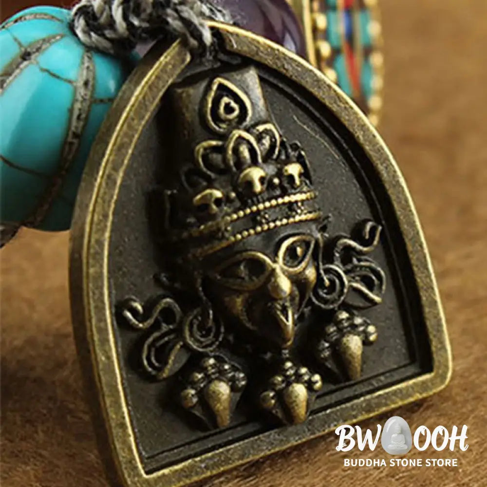 Buddha Stones Tibetan Buddha’s Eye Turquoise Lotus Zakiram Protection Rope Bracelet - Buddha’s Eye &amp; Zakiram(Wrist
