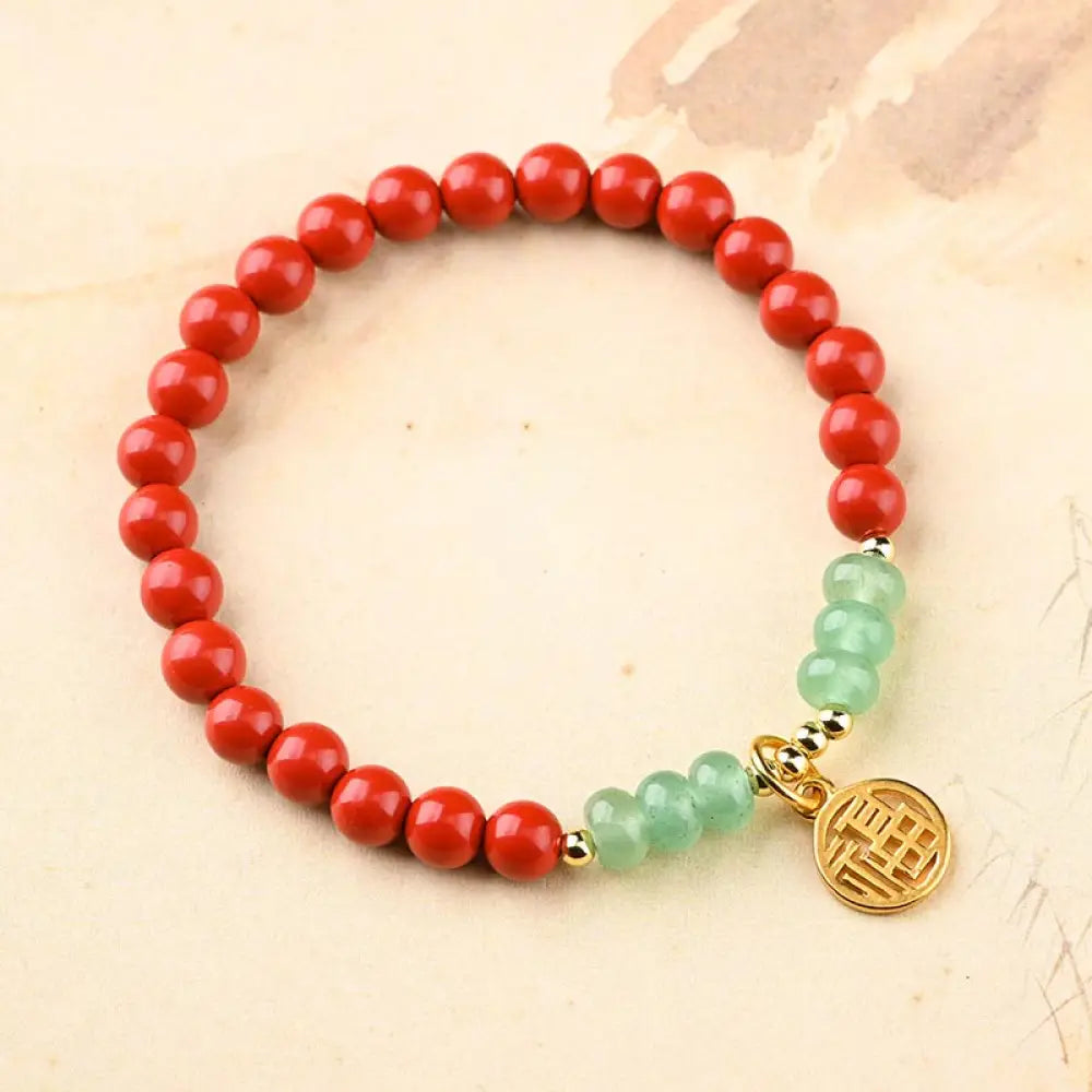 BWOOOH Tibetan Cinnabar Green Aventurine Luck Bracelet Necklace - BWOOOH - Bracelet - Bracelet