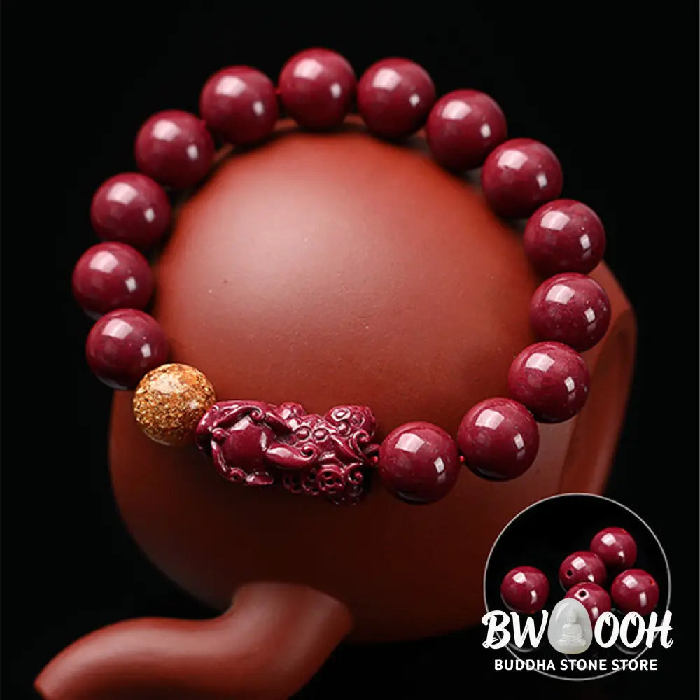 Buddha Stones Tibetan Cinnabar Pixiu Calm Bracelet - Cinnabar - Bracelet
