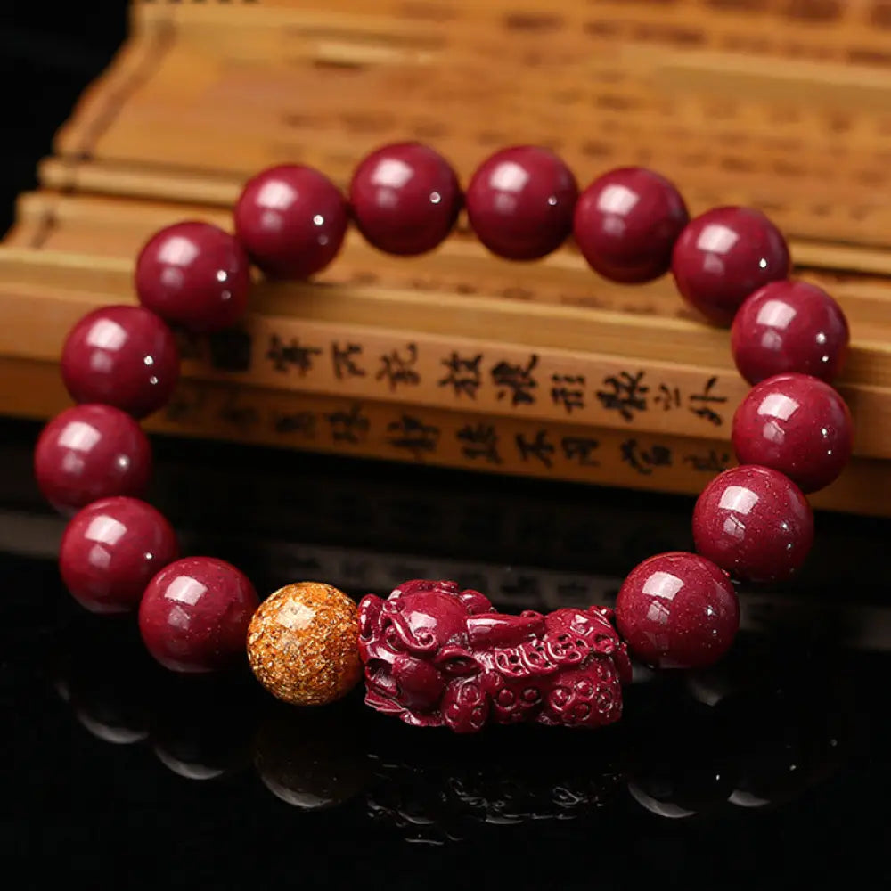 Buddha Stones Tibetan Cinnabar Pixiu Calm Bracelet - Cinnabar - Bracelet
