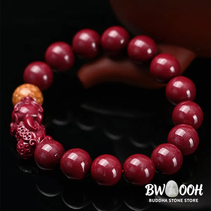 Buddha Stones Tibetan Cinnabar Pixiu Calm Bracelet - Cinnabar - Bracelet
