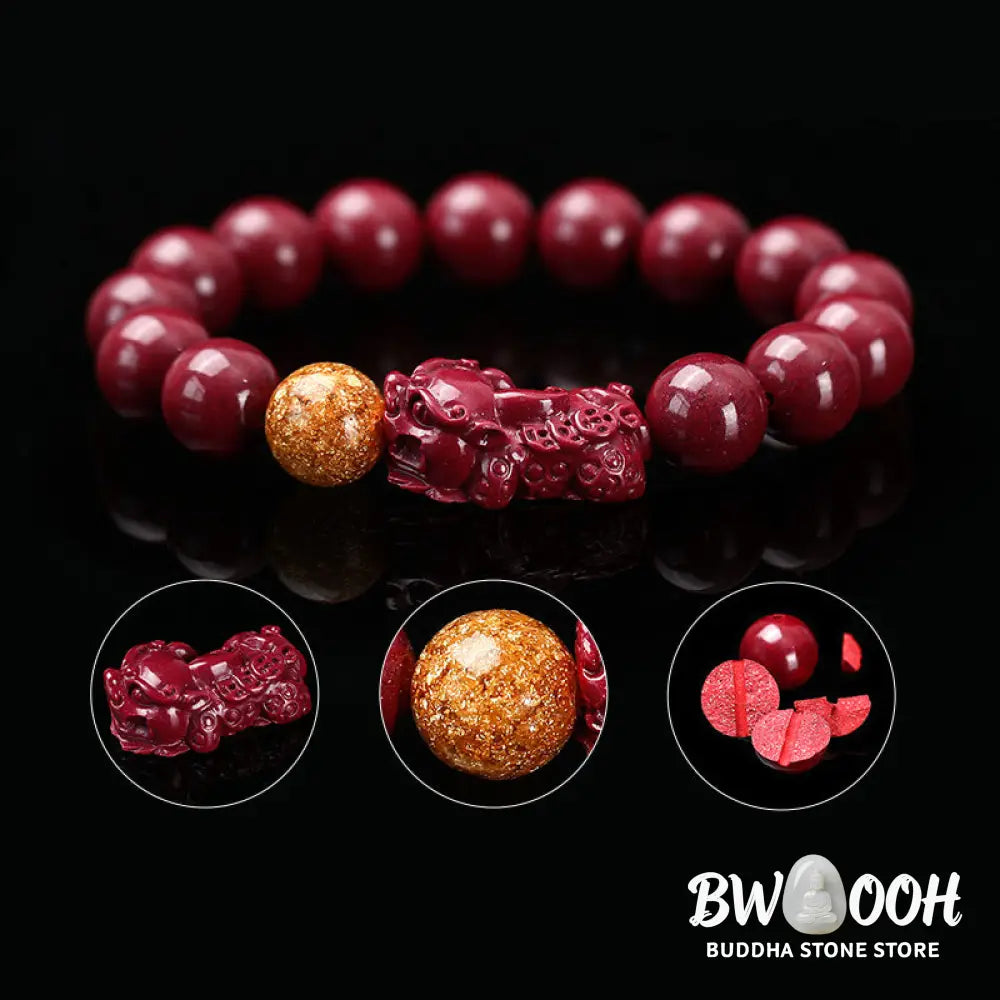 Buddha Stones Tibetan Cinnabar Pixiu Calm Bracelet - Cinnabar - Bracelet