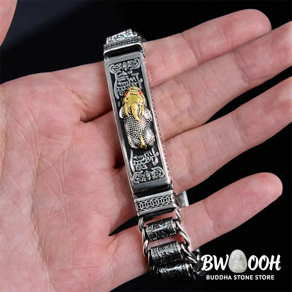 Buddha Stones Tibetan Copper Buckle Prayer Wheel Heart Sutra Pi Xiu Metal Bracelet - BWOOOH - Bracelet