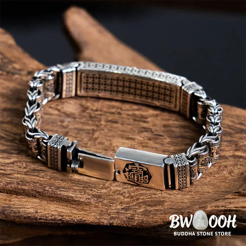 Buddha Stones Tibetan Copper Buckle Prayer Wheel Heart Sutra Pi Xiu Metal Bracelet - BWOOOH - Bracelet