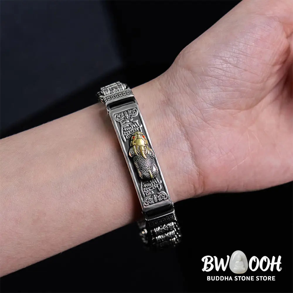Buddha Stones Tibetan Copper Buckle Prayer Wheel Heart Sutra Pi Xiu Metal Bracelet - BWOOOH - Bracelet
