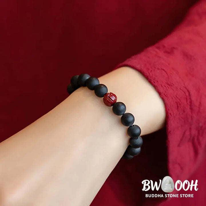 BWOOOH Tibetan Cypress Cinnabar Lotus Healing Bracelet | natural stone spiritual bracelet for healing and mindful living
