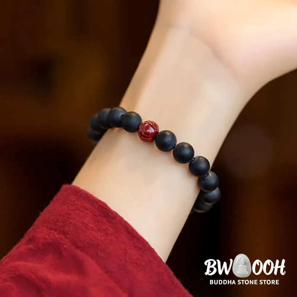 BWOOOH Tibetan Cypress Cinnabar Lotus Healing Bracelet | natural stone spiritual bracelet for healing and mindful living