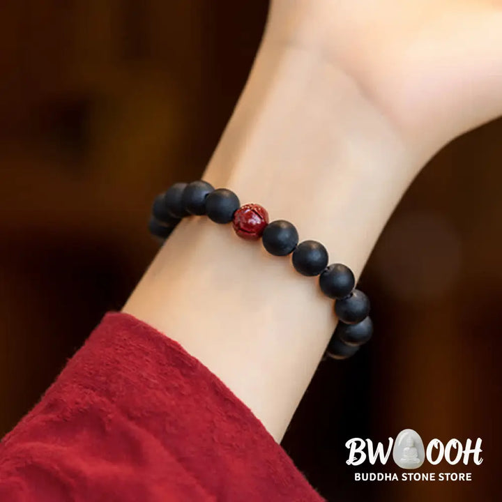 BWOOOH Tibetan Cypress Cinnabar Lotus Healing Bracelet | natural stone spiritual bracelet for healing and mindful living