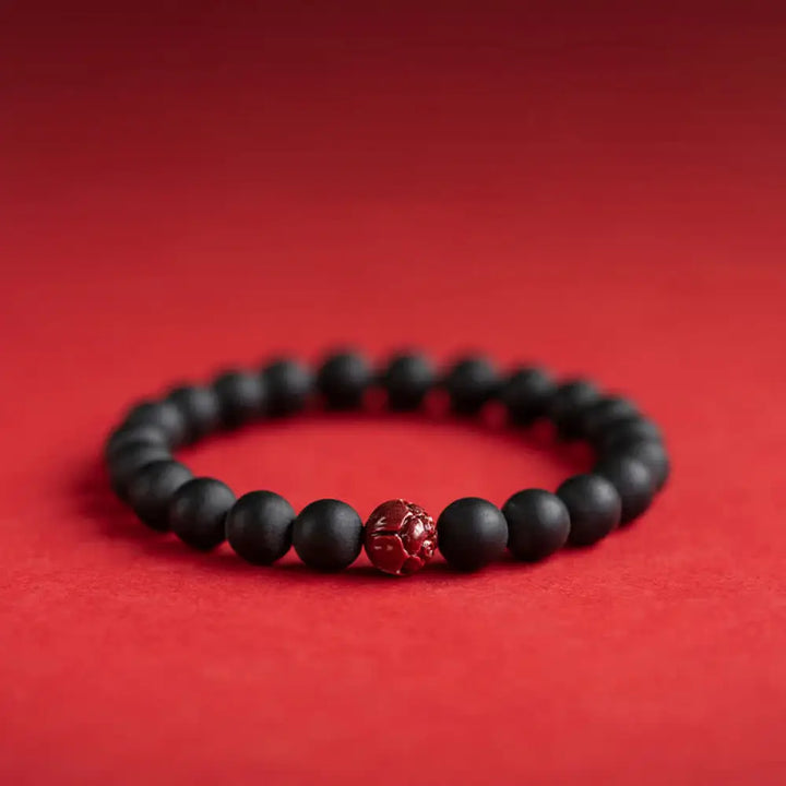 BWOOOH Tibetan Cypress Cinnabar Lotus Healing Bracelet | natural stone spiritual bracelet for healing and mindful living