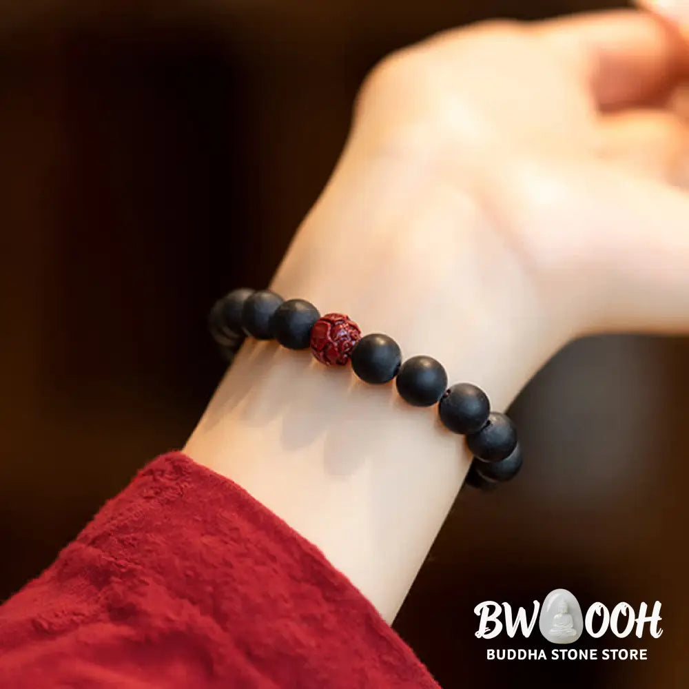 BWOOOH Tibetan Cypress Cinnabar Lotus Healing Bracelet | natural stone spiritual bracelet for healing and mindful living