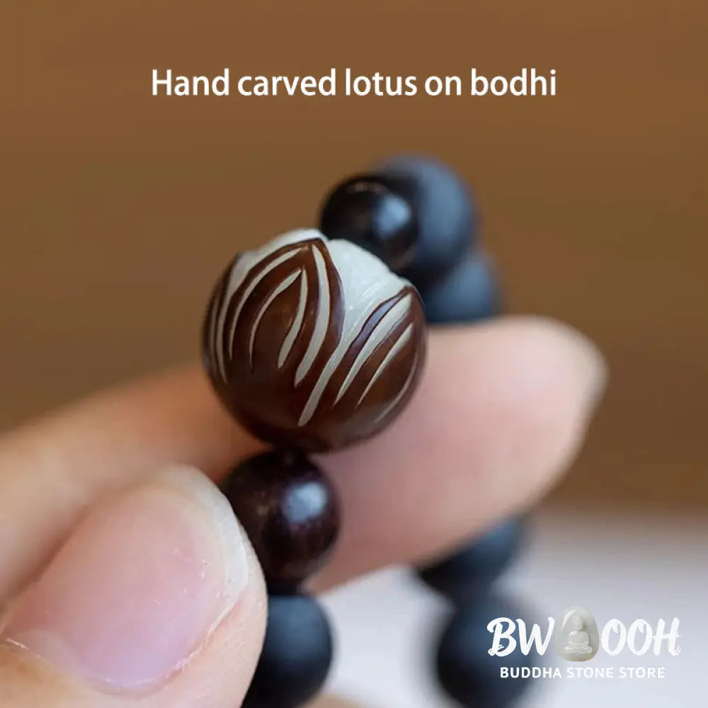 Buddha Stones Tibetan Double Layer Cypress Bodhi Lotus Healing Bracelet - BWOOOH - Cypress(Wrist Circumference 14-15cm)