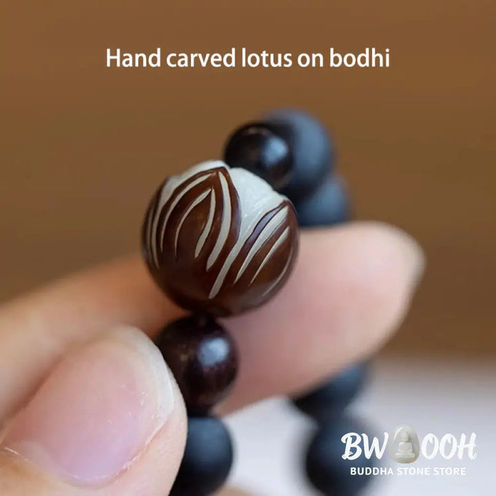 Buddha Stones Tibetan Double Layer Cypress Bodhi Lotus Healing Bracelet - BWOOOH - Cypress(Wrist Circumference 14-15cm)