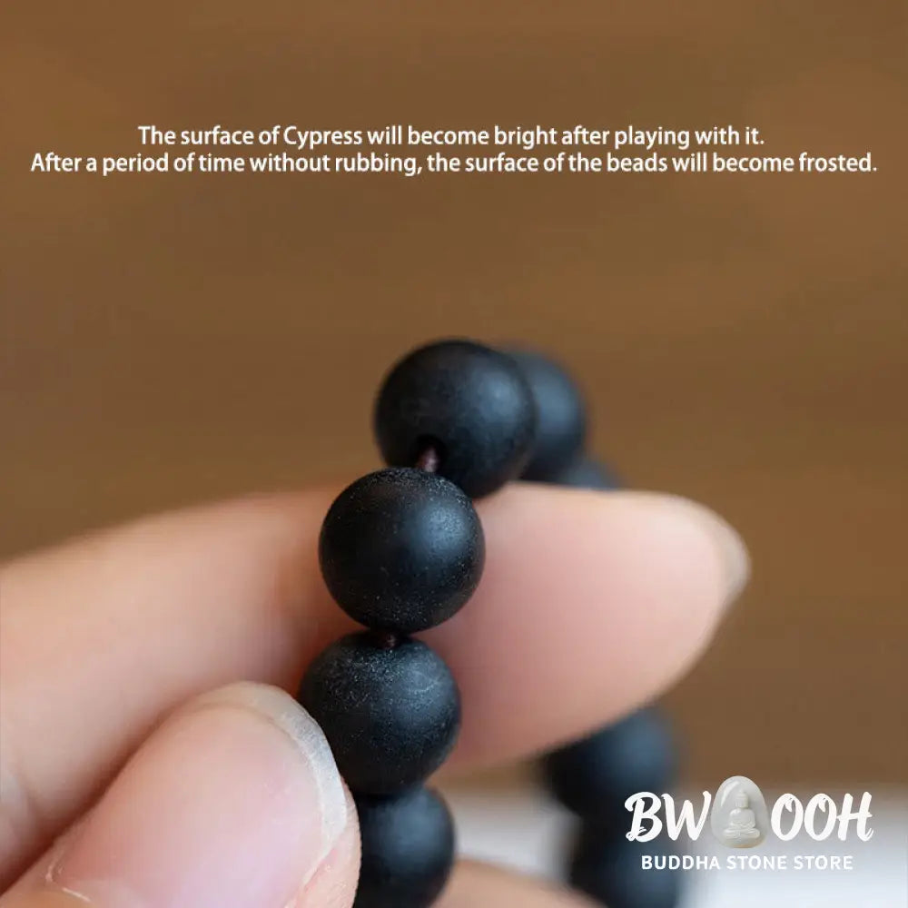 Buddha Stones Tibetan Double Layer Cypress Bodhi Lotus Healing Bracelet - BWOOOH - Cypress(Wrist Circumference 14-15cm)