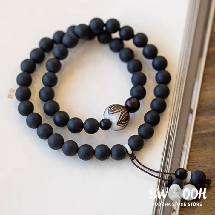 Buddha Stones Tibetan Double Layer Cypress Bodhi Lotus Healing Bracelet - BWOOOH - Cypress(Wrist Circumference 14-15cm)
