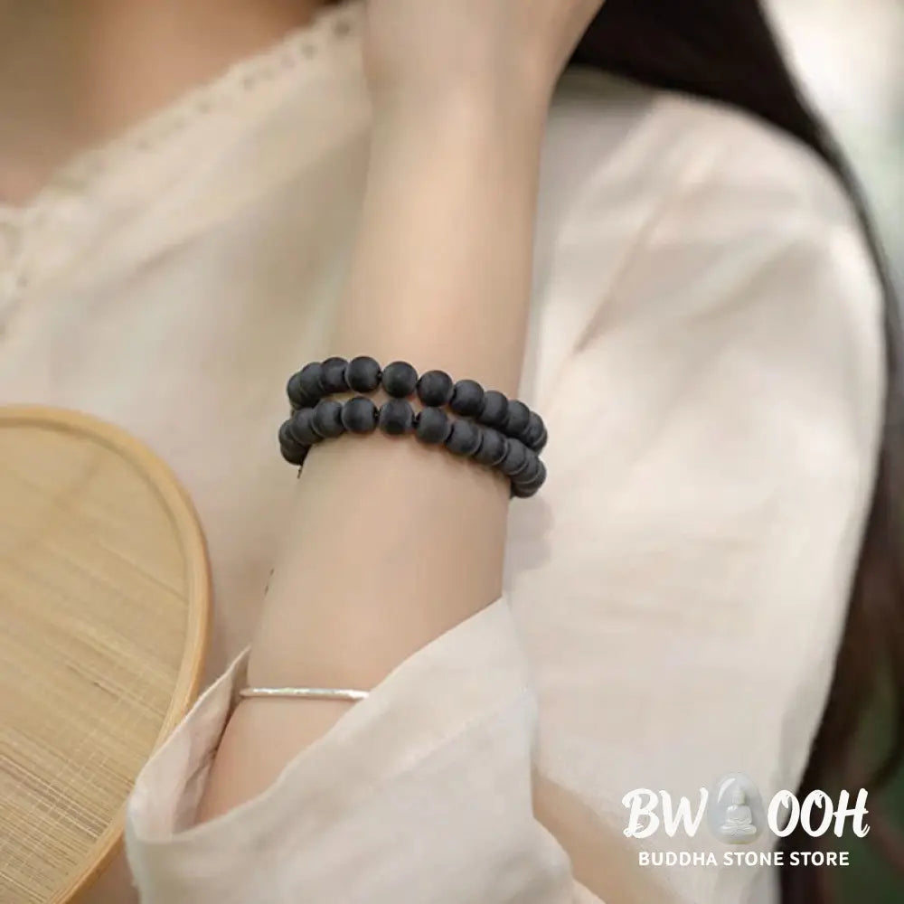 Buddha Stones Tibetan Double Layer Cypress Bodhi Lotus Healing Bracelet - BWOOOH - Cypress(Wrist Circumference 14-15cm)