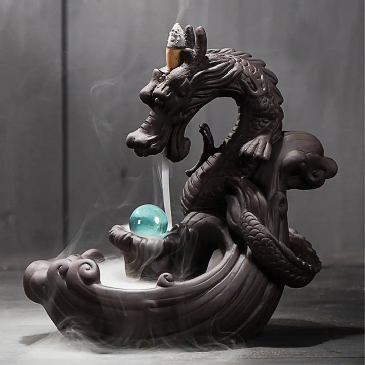 BWOOOH Tibetan Dragon Protection Incense Burner Decoration | natural stone spiritual bracelet for healing and mindful living