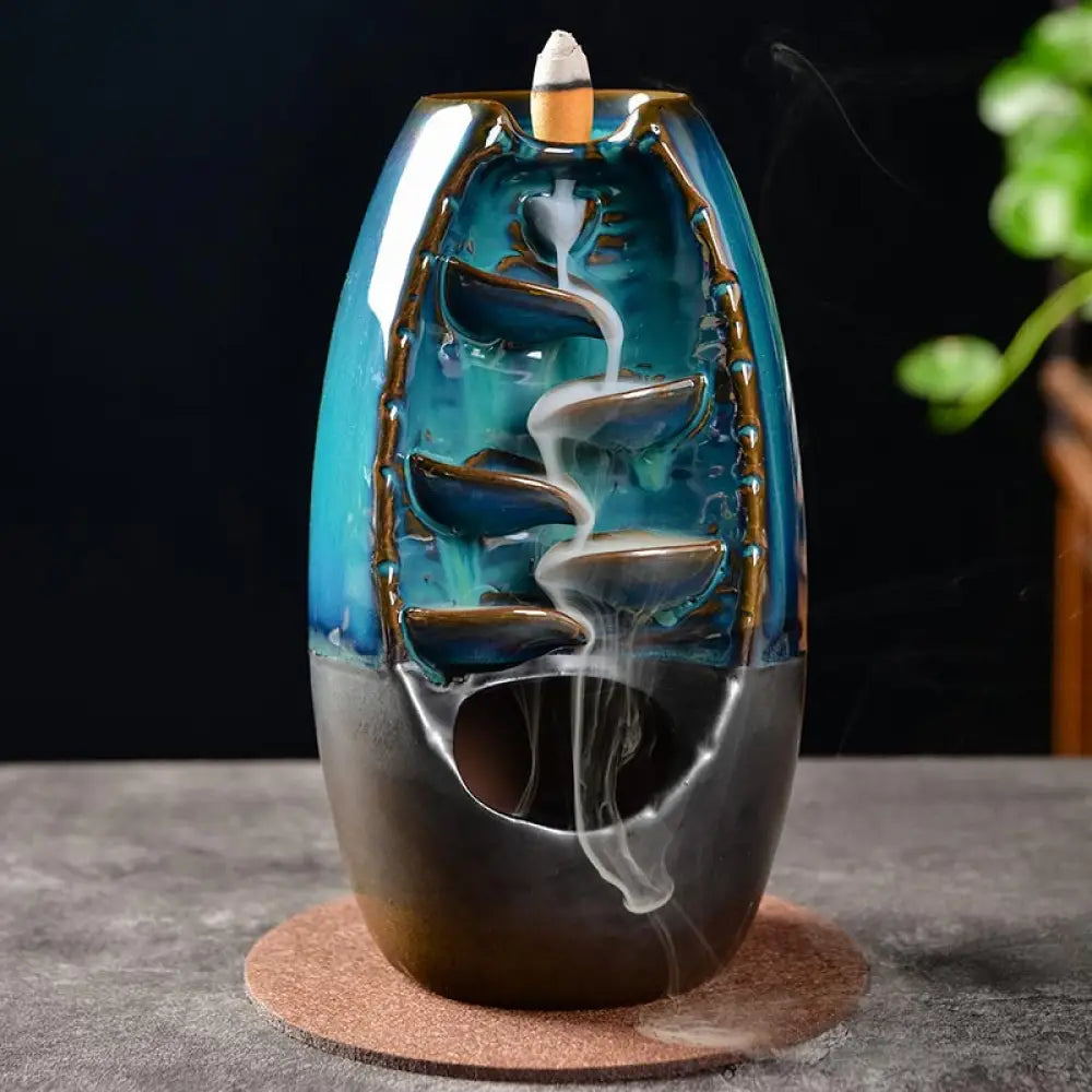 BWOOOH Tibetan Dragon Protection Incense Burner Decoration - Blue - Incense Burner