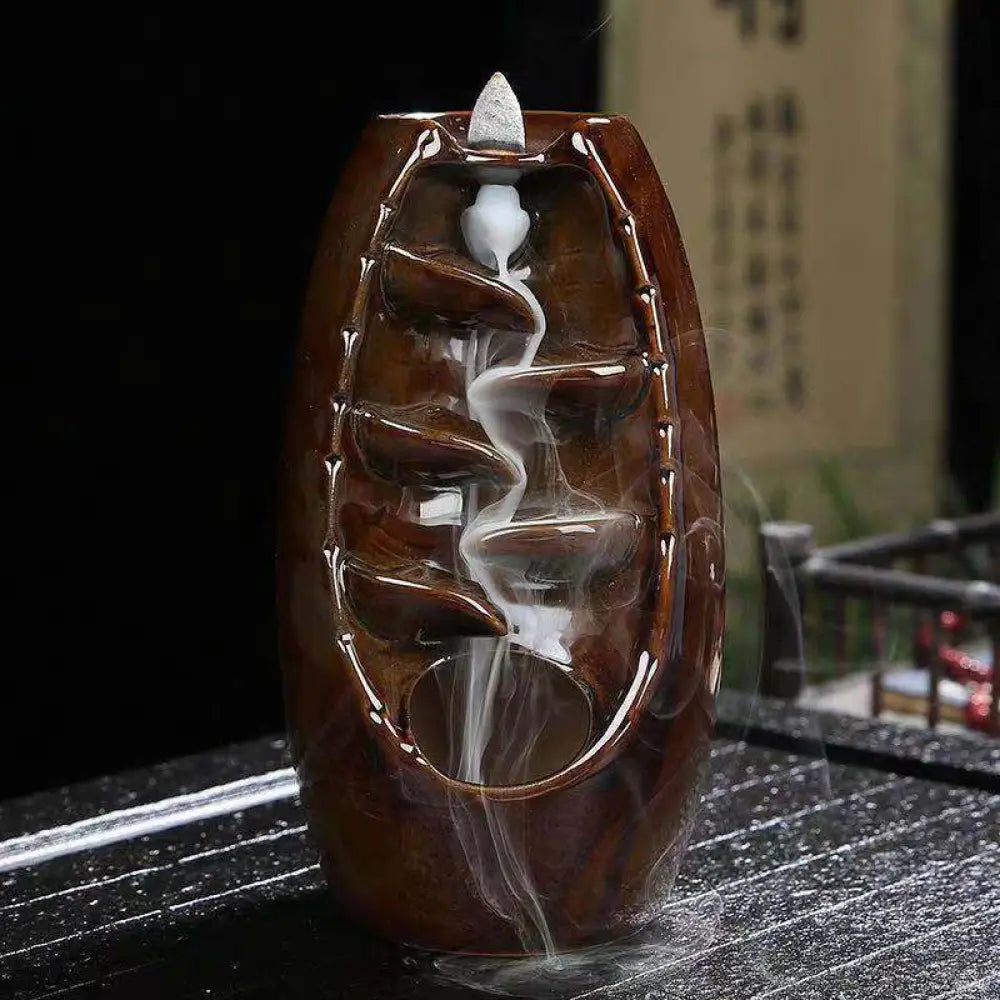 BWOOOH Tibetan Dragon Protection Incense Burner Decoration - Brown - Incense Burner