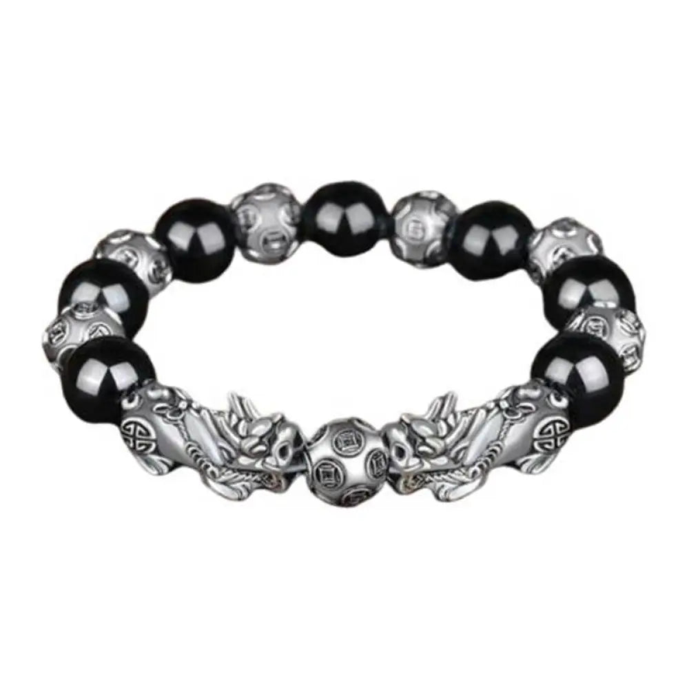 Buddha Stones Tibetan FengShui PiXiu Obsidian Bracelet - 12mm - Bracelet
